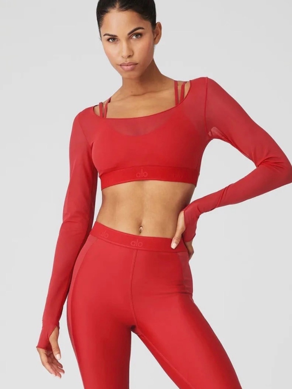 Alo Yoga Airlift Long Sleeve Ballet Cropped Dream Bra Size XS
